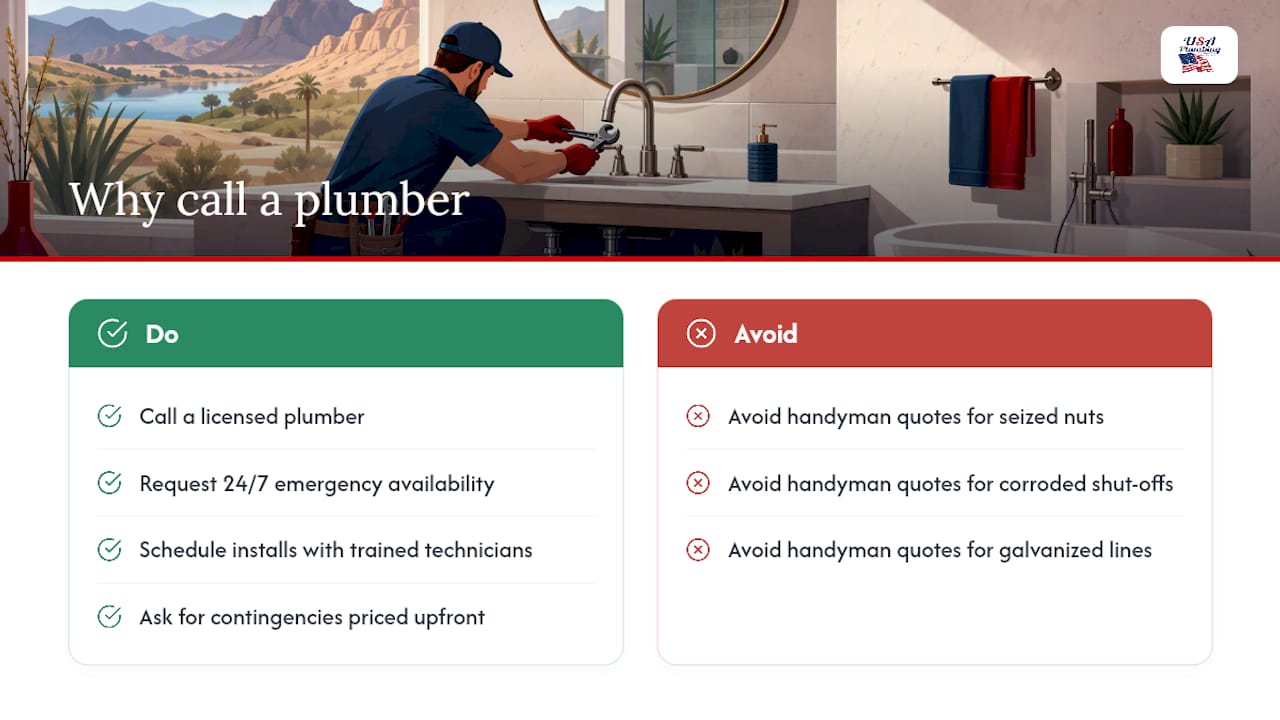 Why our team recommends calling a licensed plumber — overview diagram