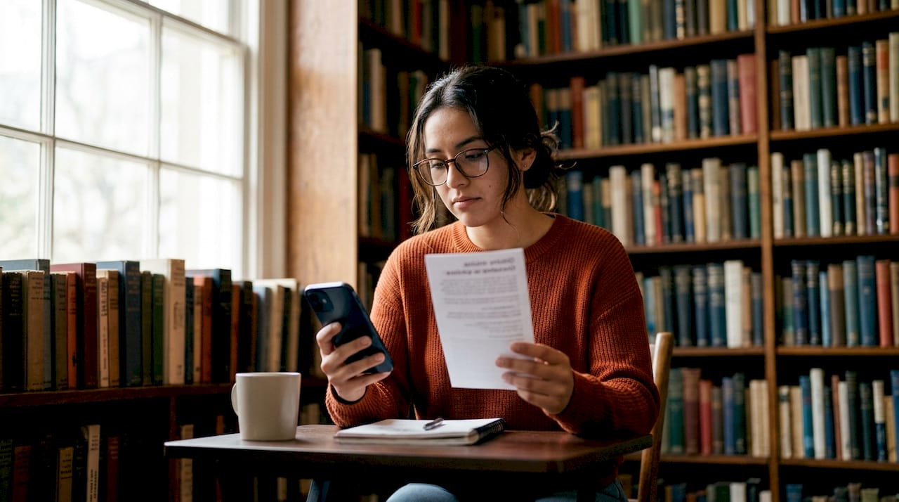 Joven explorando diferentes alternativas de formación online