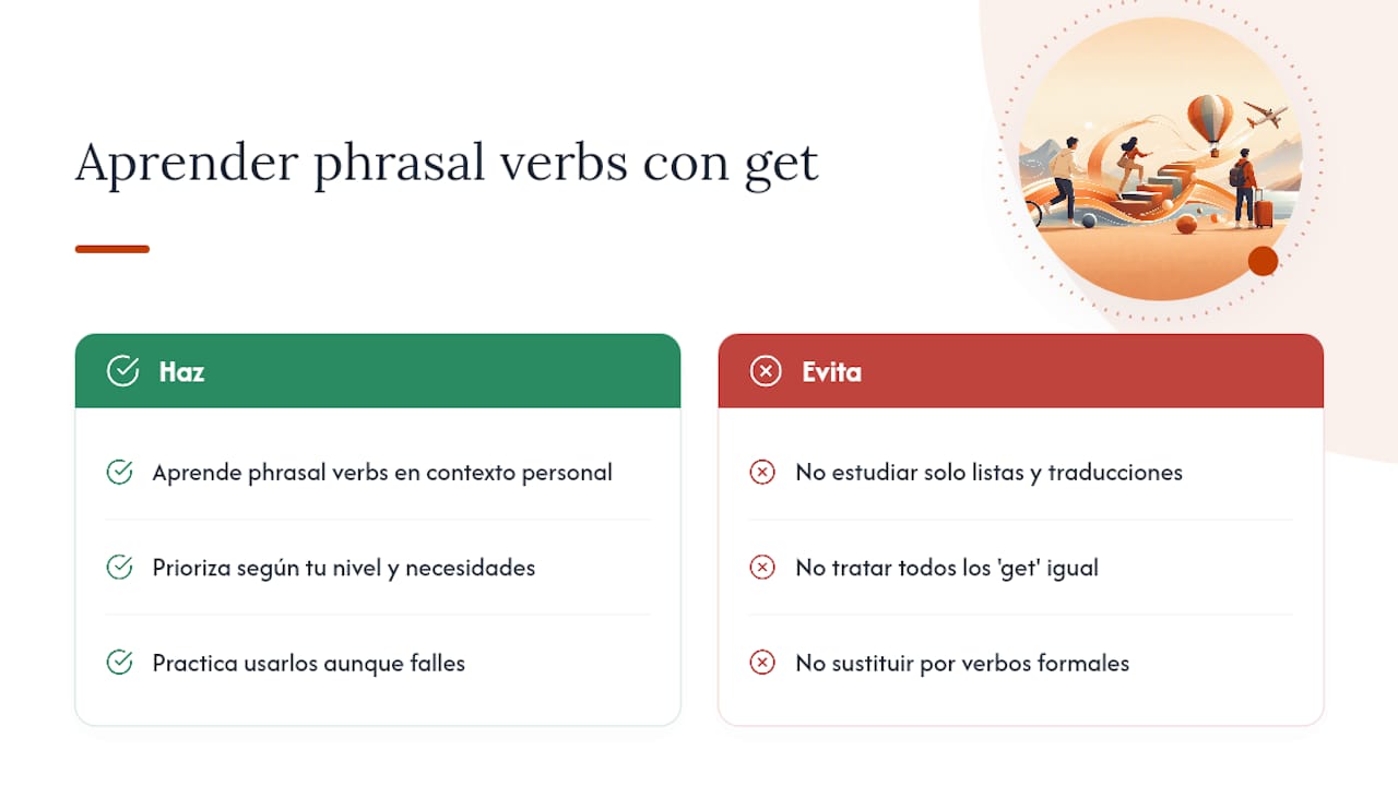 Lo que nadie te dice sobre aprender phrasal verbs con get — overview diagram