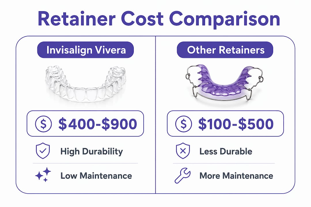 Infographic comparing Invisalign Vivera and other retainer costs