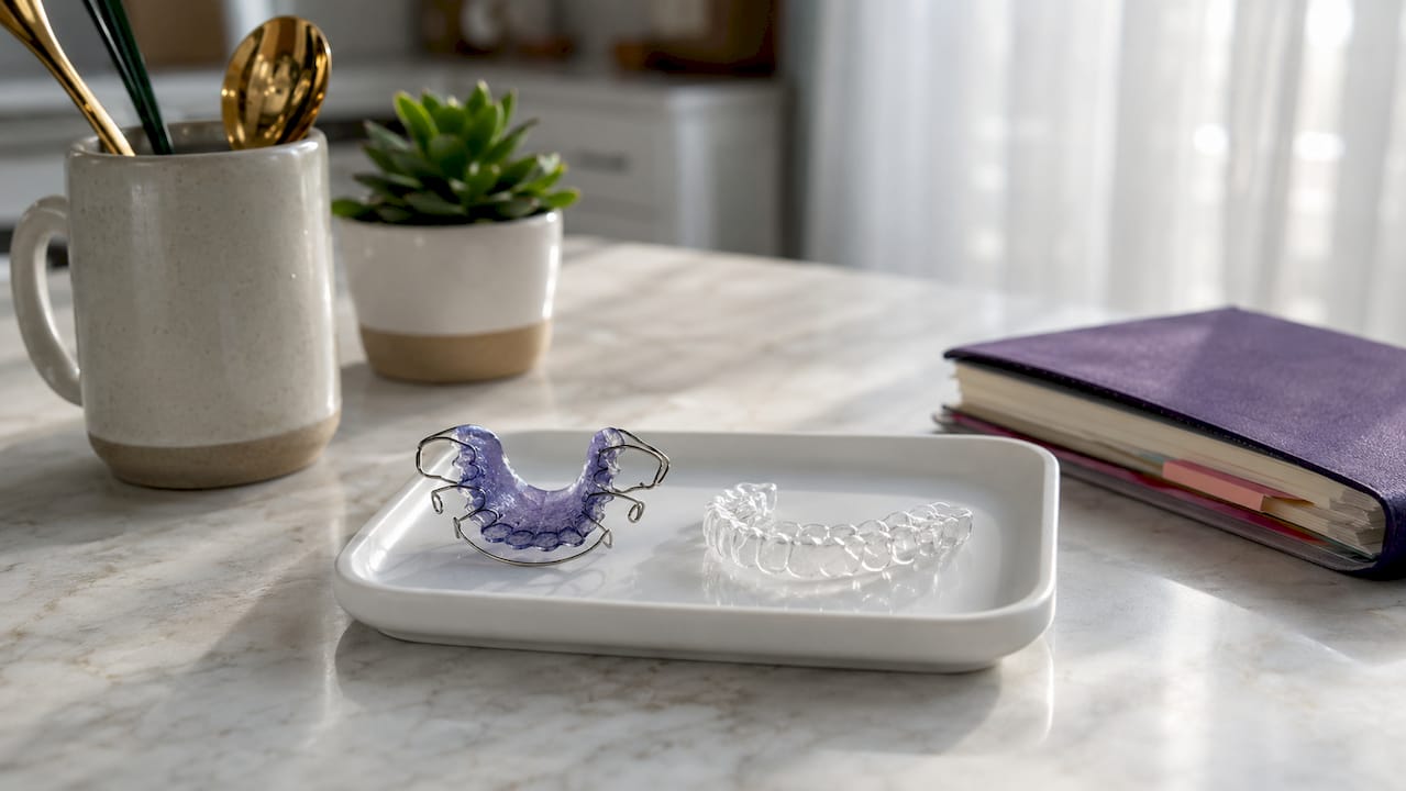 Two types removable retainers on desk
