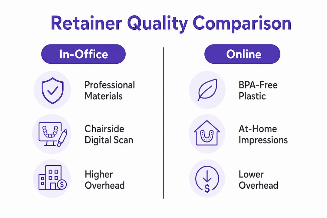 Infographic comparing quality factors of retainers