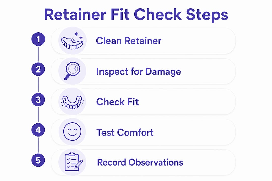 Infographic illustrating step-by-step retainer fit check process