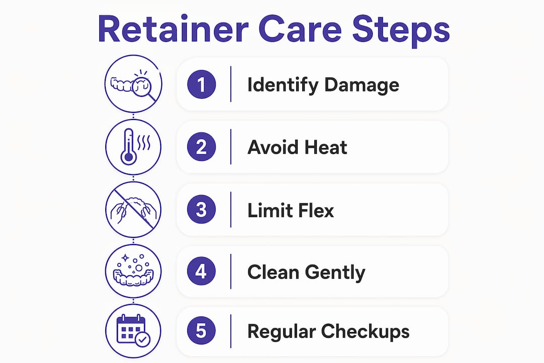 Infographic showing effective retainer care steps