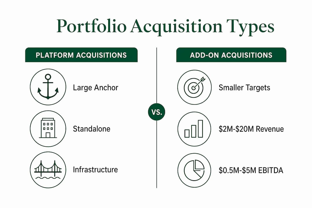 Infographic depicting portfolio acquisition strategy types