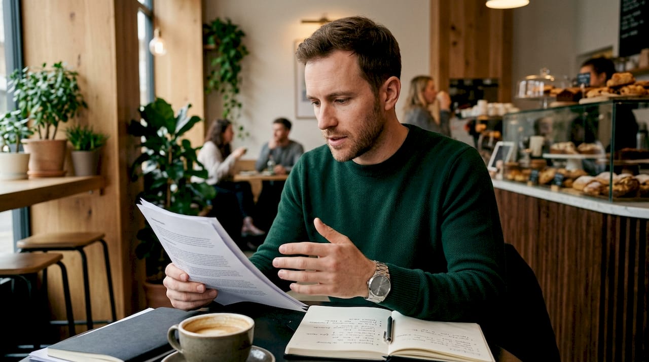 Man checking phone signaling negotiation response timing