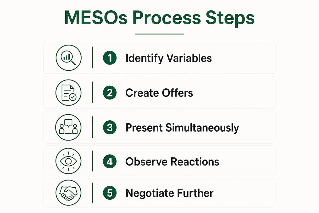 Infographic illustrating MESOs negotiation process steps