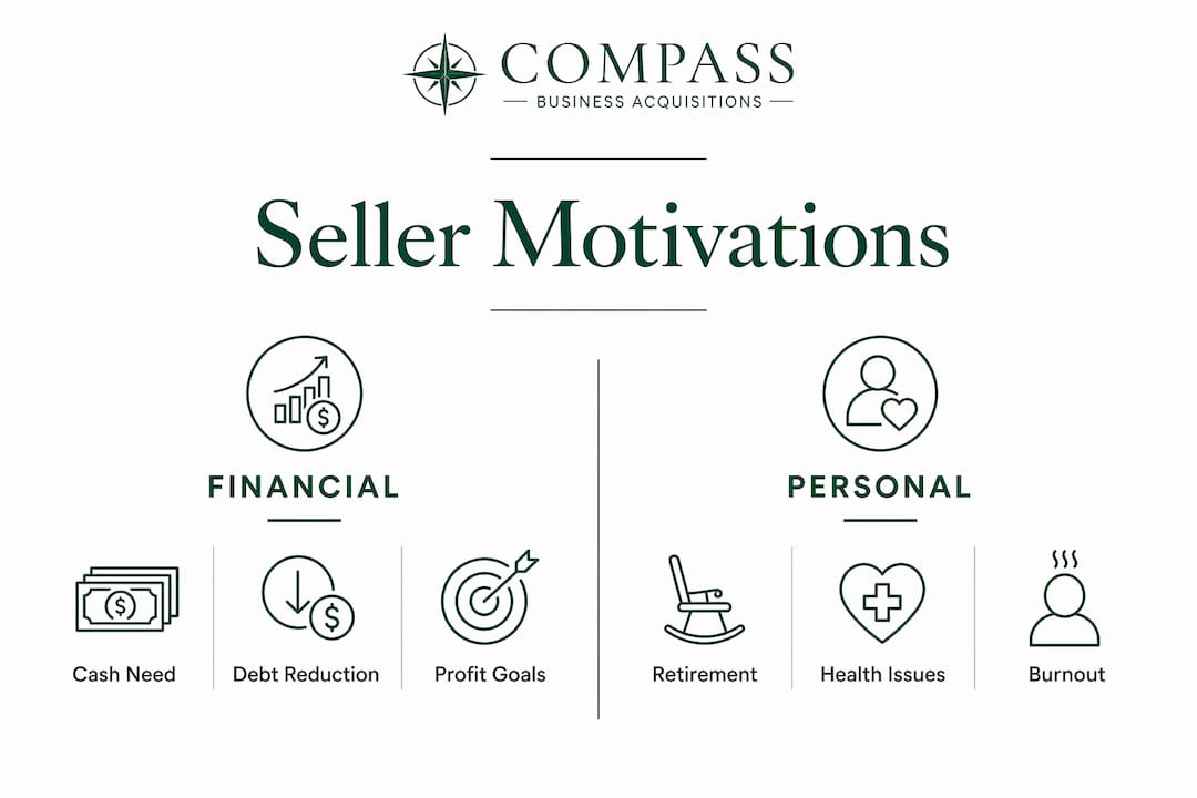 Infographic showing seller motivation categories