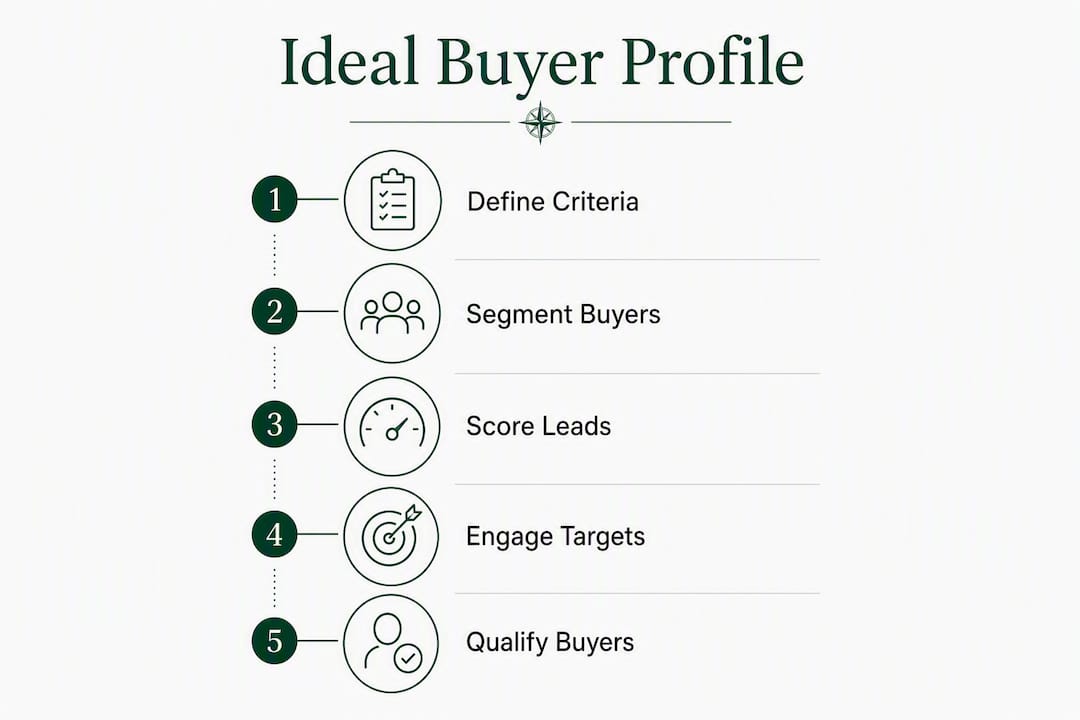 Infographic illustrating ideal buyer profile steps