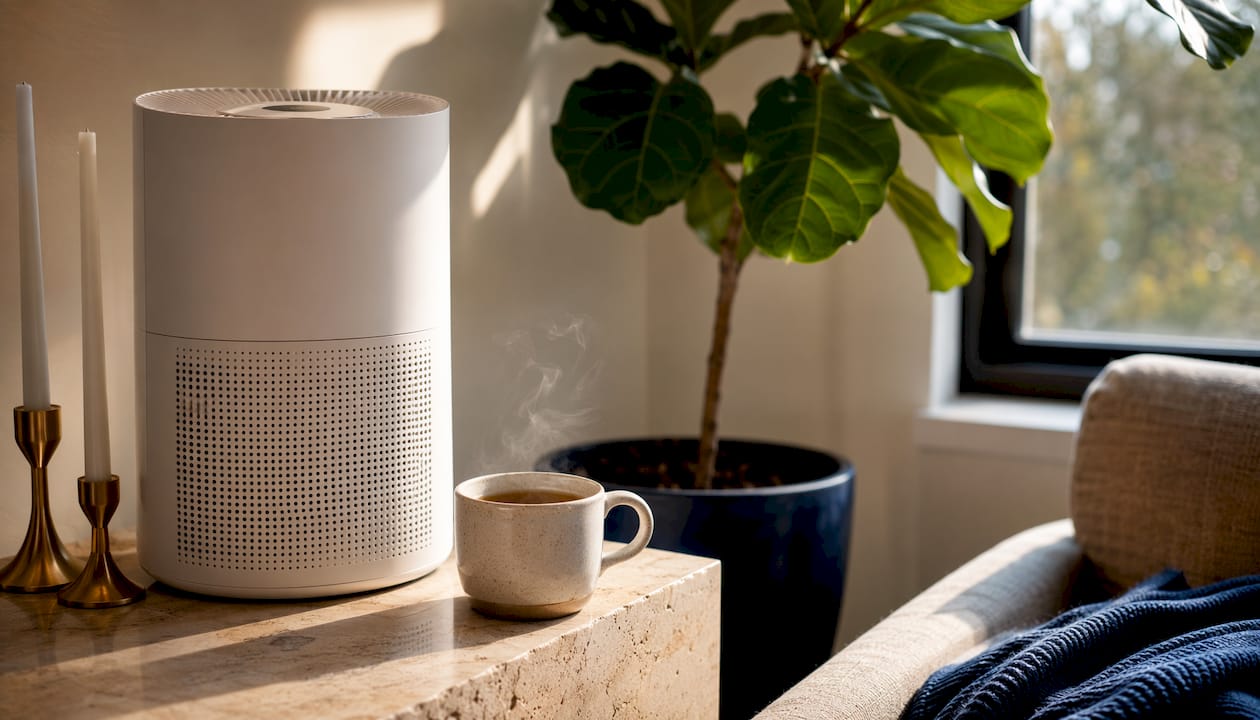Pure Air HEPA purifier on kitchen counter