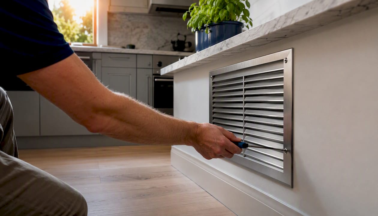 Hand adjusting indoor air vent grille