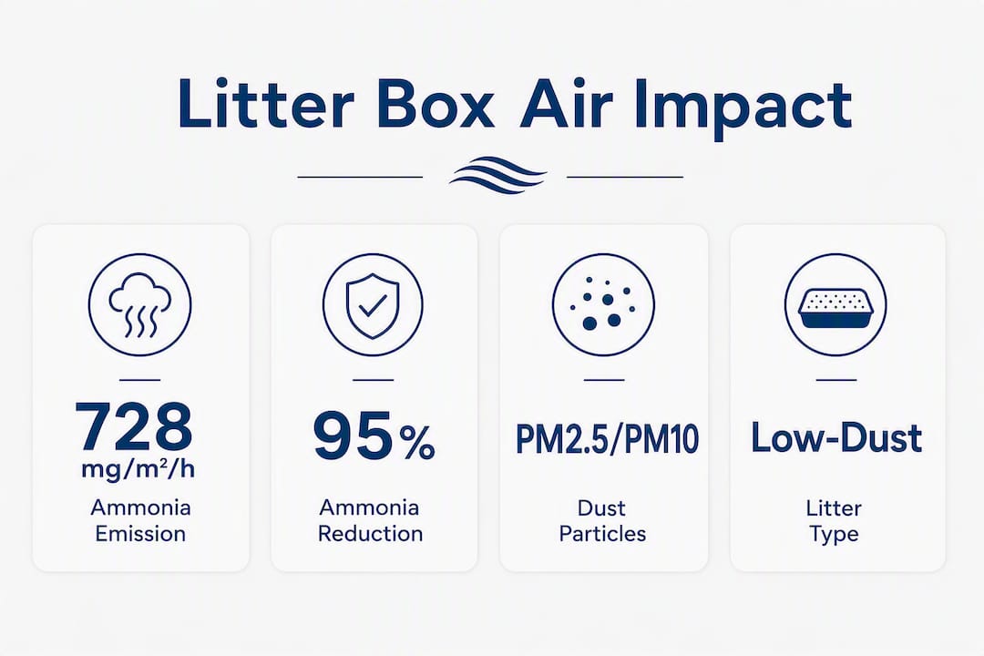 Infographic showing key litter box air quality statistics