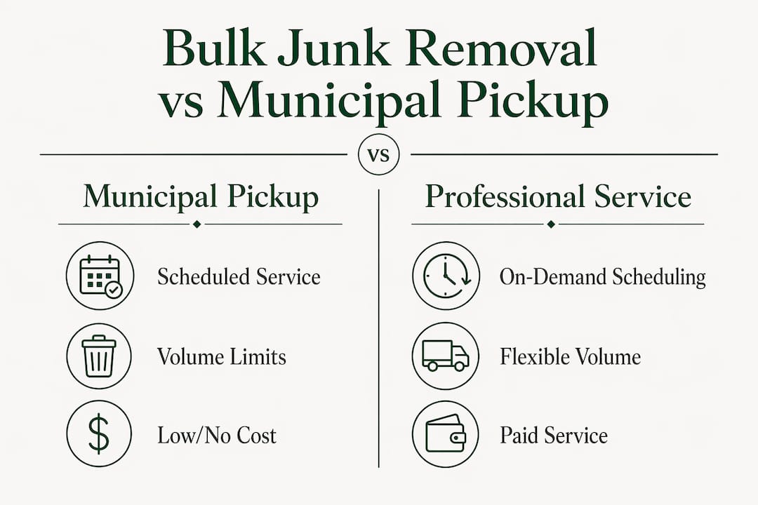 Comparison infographic of junk removal services