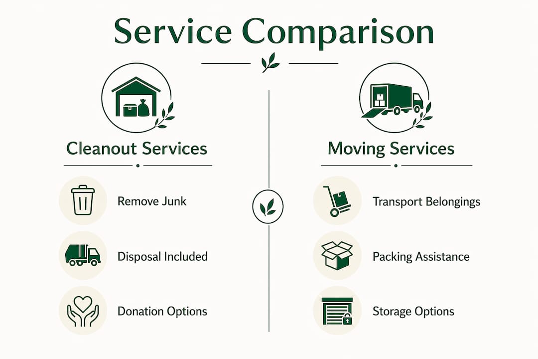 Infographic comparing cleanout and moving services