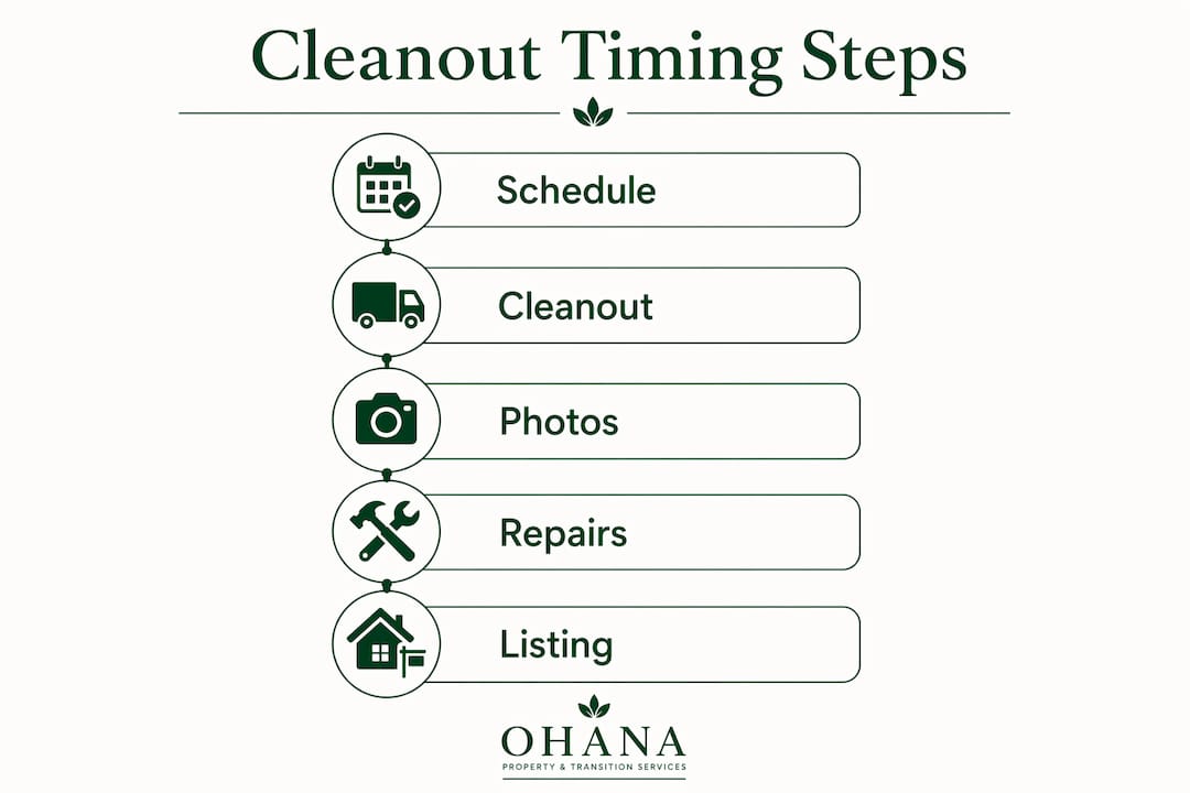 Infographic illustrating cleanout scheduling steps