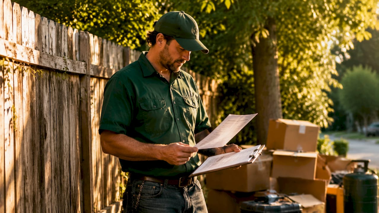 Hands holding EPA removal compliance certificate