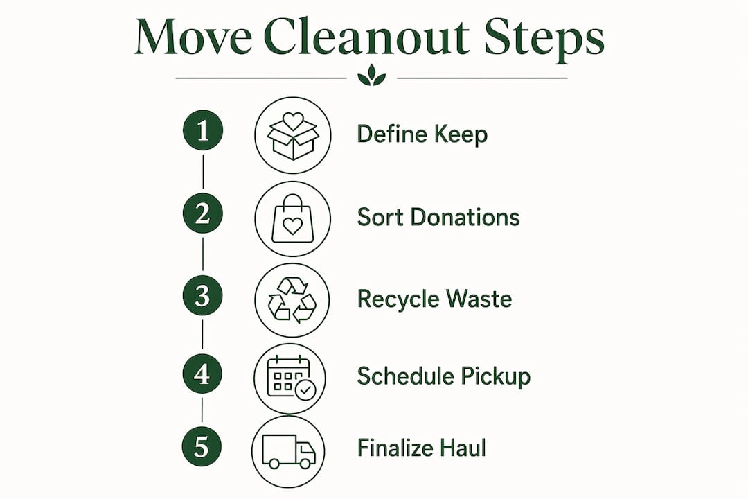 Infographic outlining steps for a move cleanout