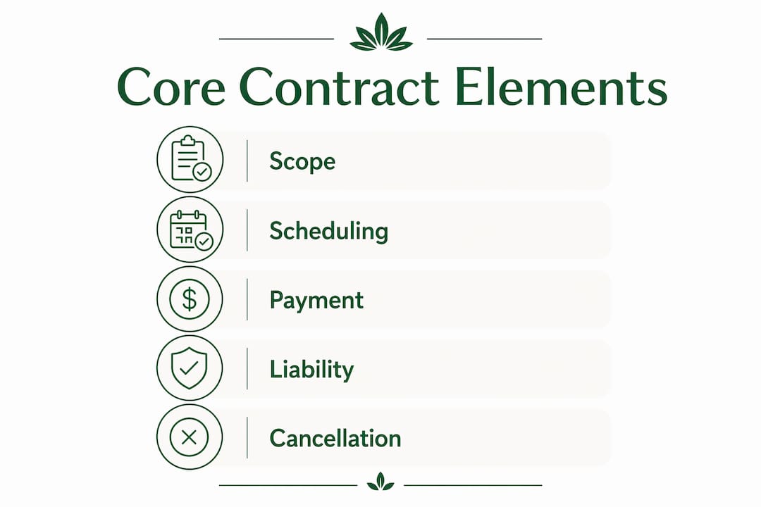Infographic showing core cleanout contract elements