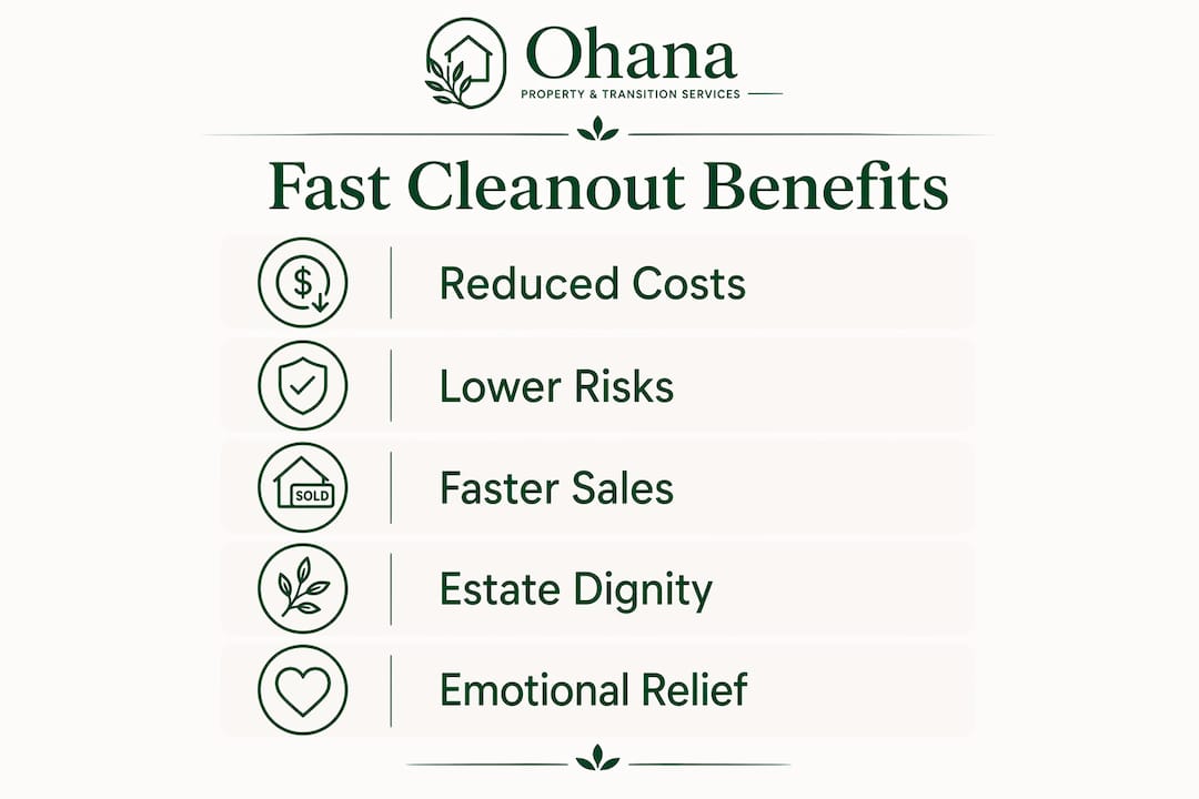 Infographic showing benefits of fast cleanouts for inherited homes