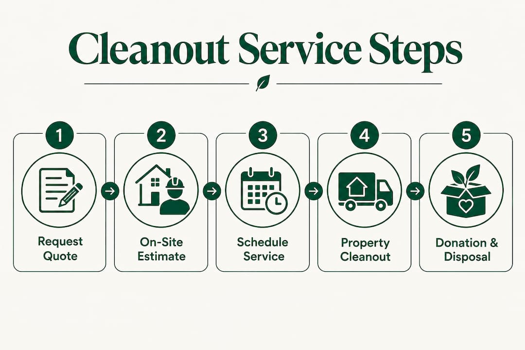 Infographic illustrating cleanout service steps