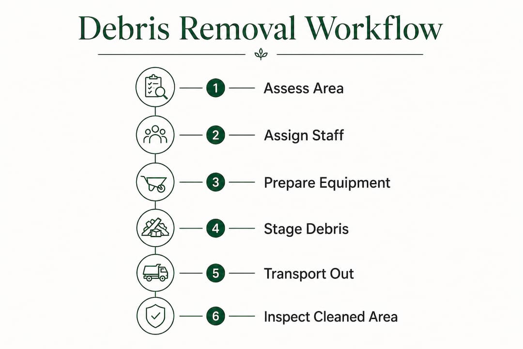 Infographic showing debris removal process steps