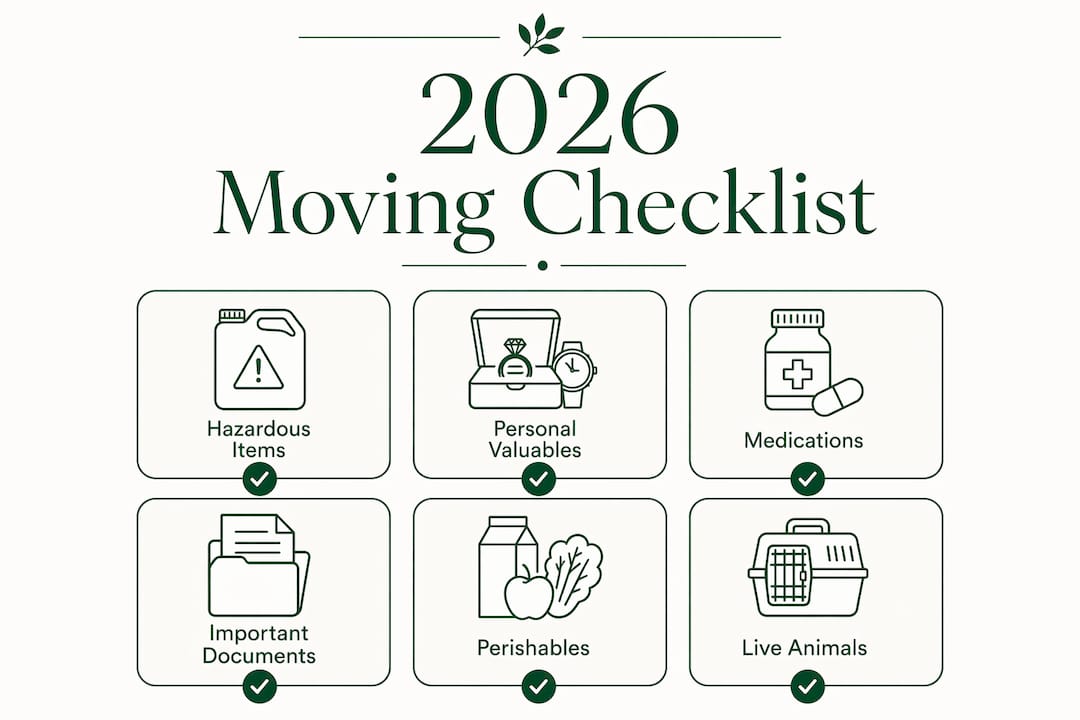 Infographic listing critical items to remove before movers arrive