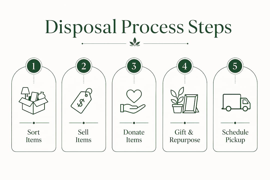 Infographic showing disposal process steps during relocation