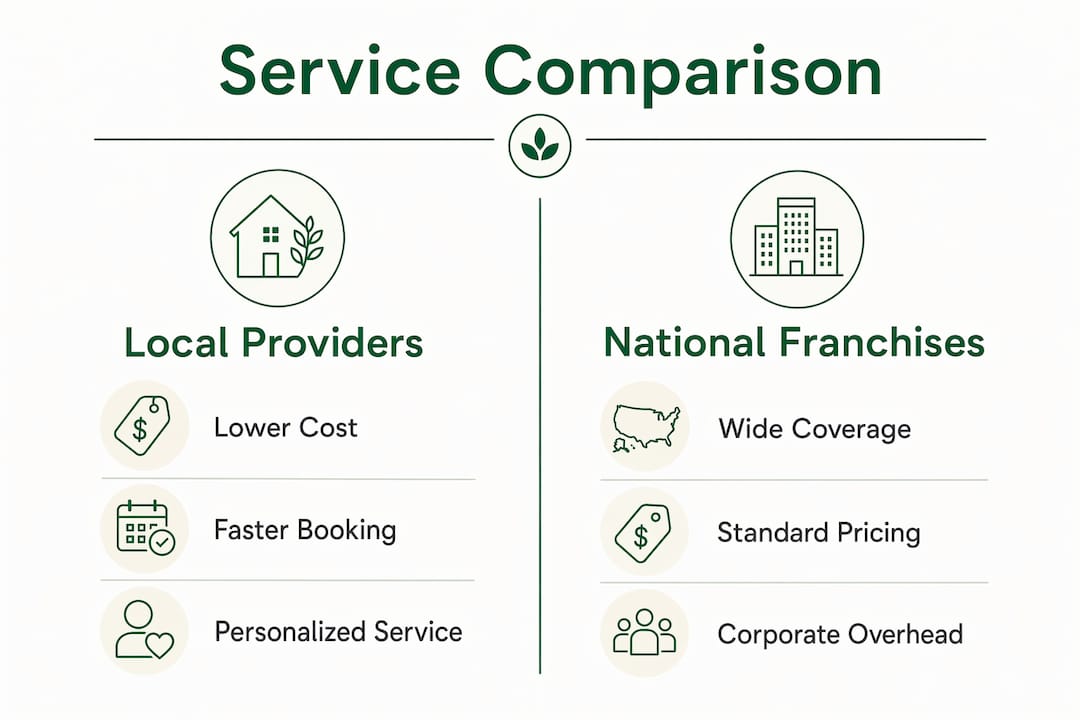 Infographic comparing local and national junk removal providers