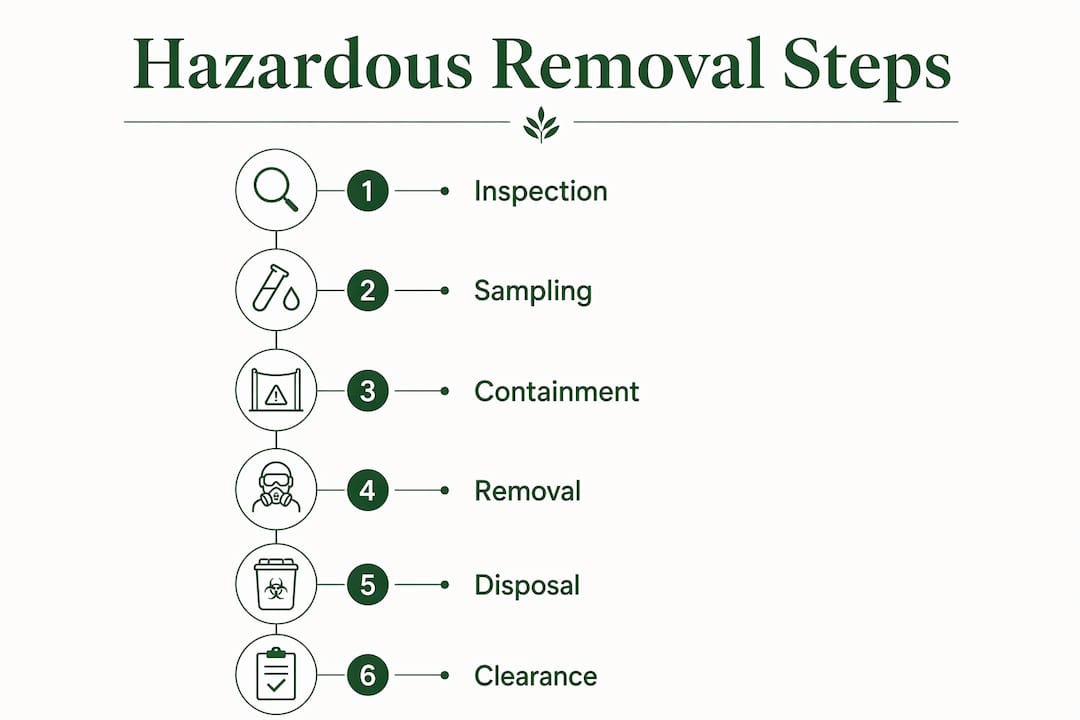 Infographic showing hazardous removal process steps
