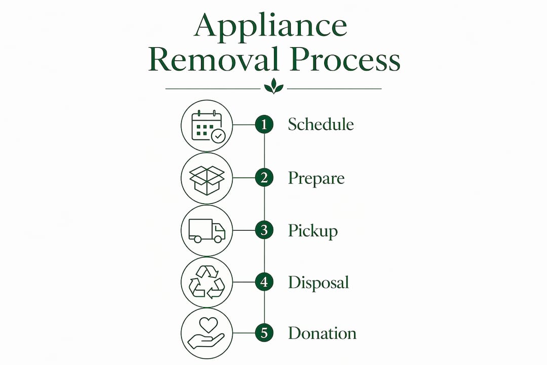 Infographic showing appliance removal process steps
