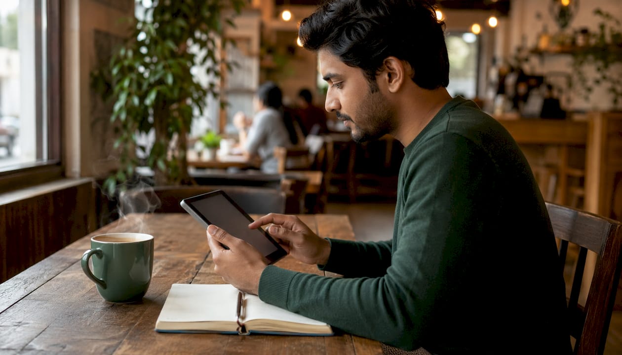 Agent booking cleanout service on tablet