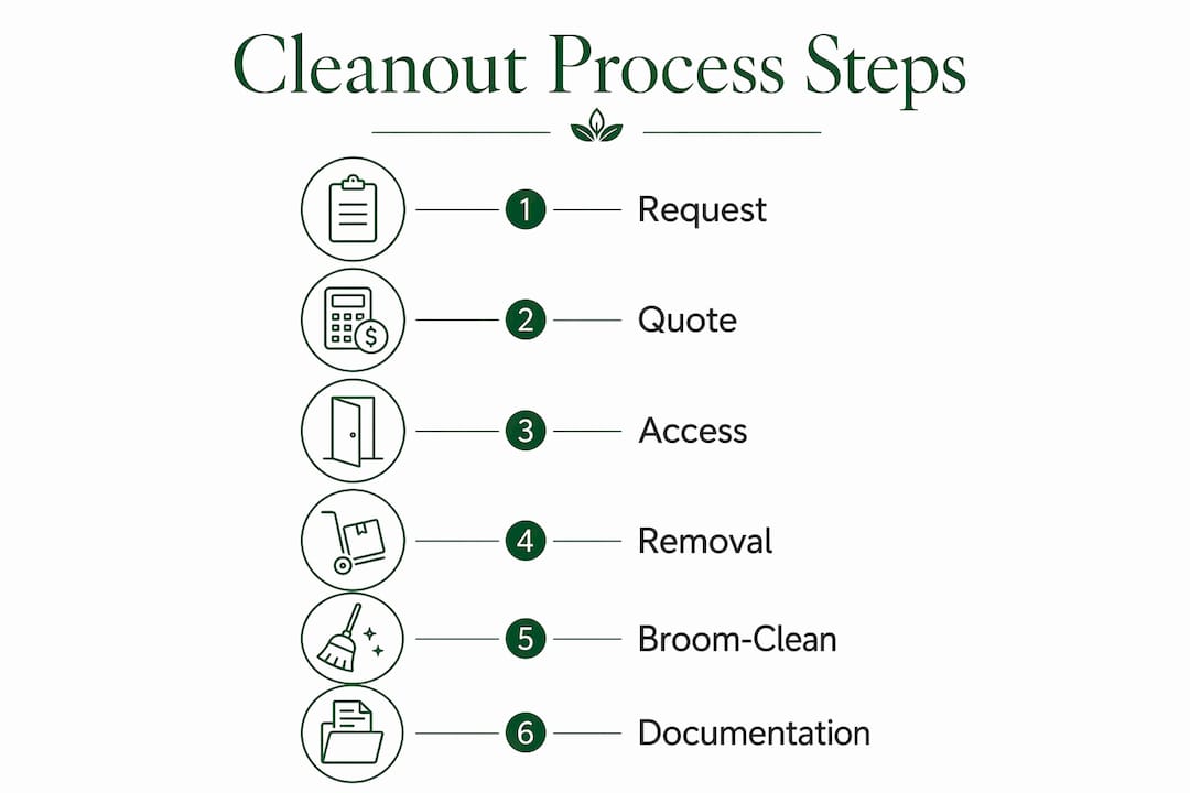 Infographic illustrating cleanout process steps
