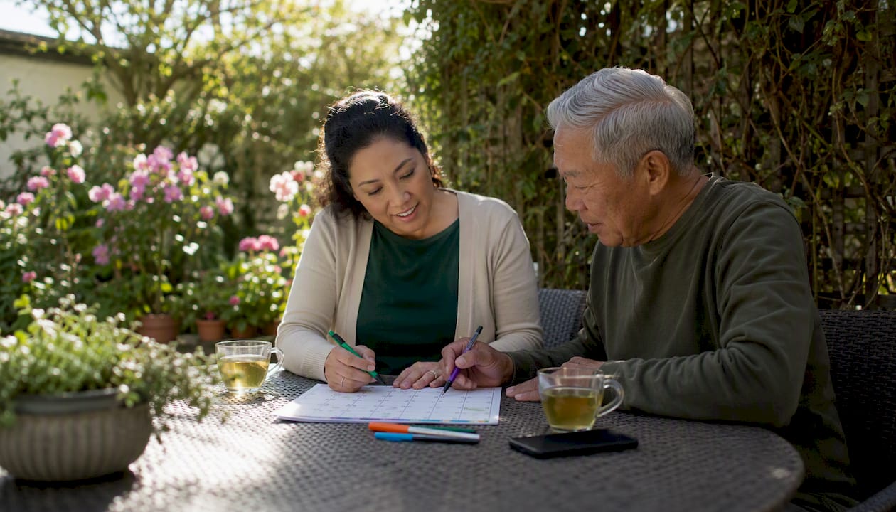Caregiver and senior planning flexible removal schedule