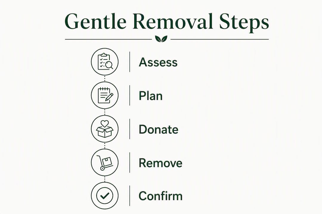 Infographic showing gentle junk removal process steps
