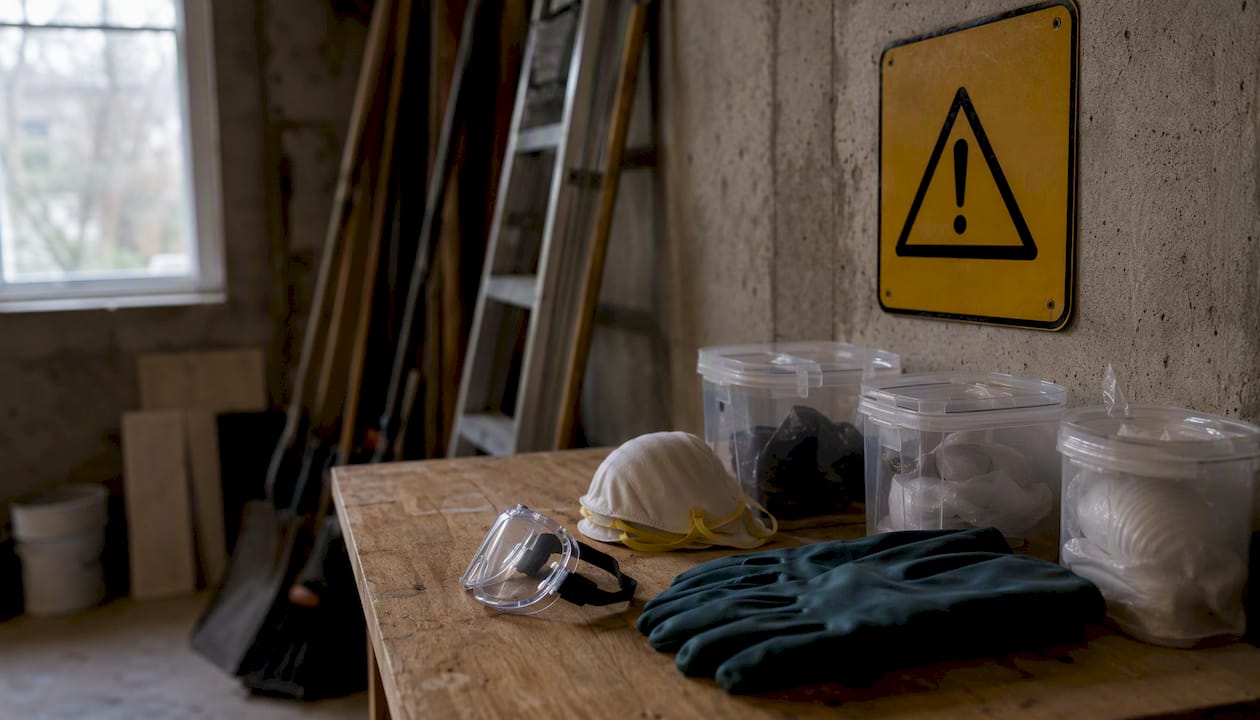 Hazard safety equipment for cleanout