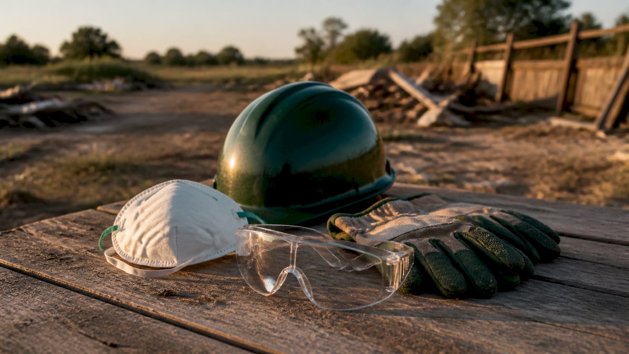 Safety gear for hazardous material removal at cleanout
