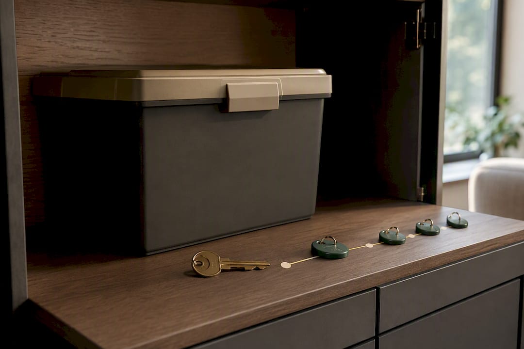 Illustration of secure estate item tracking