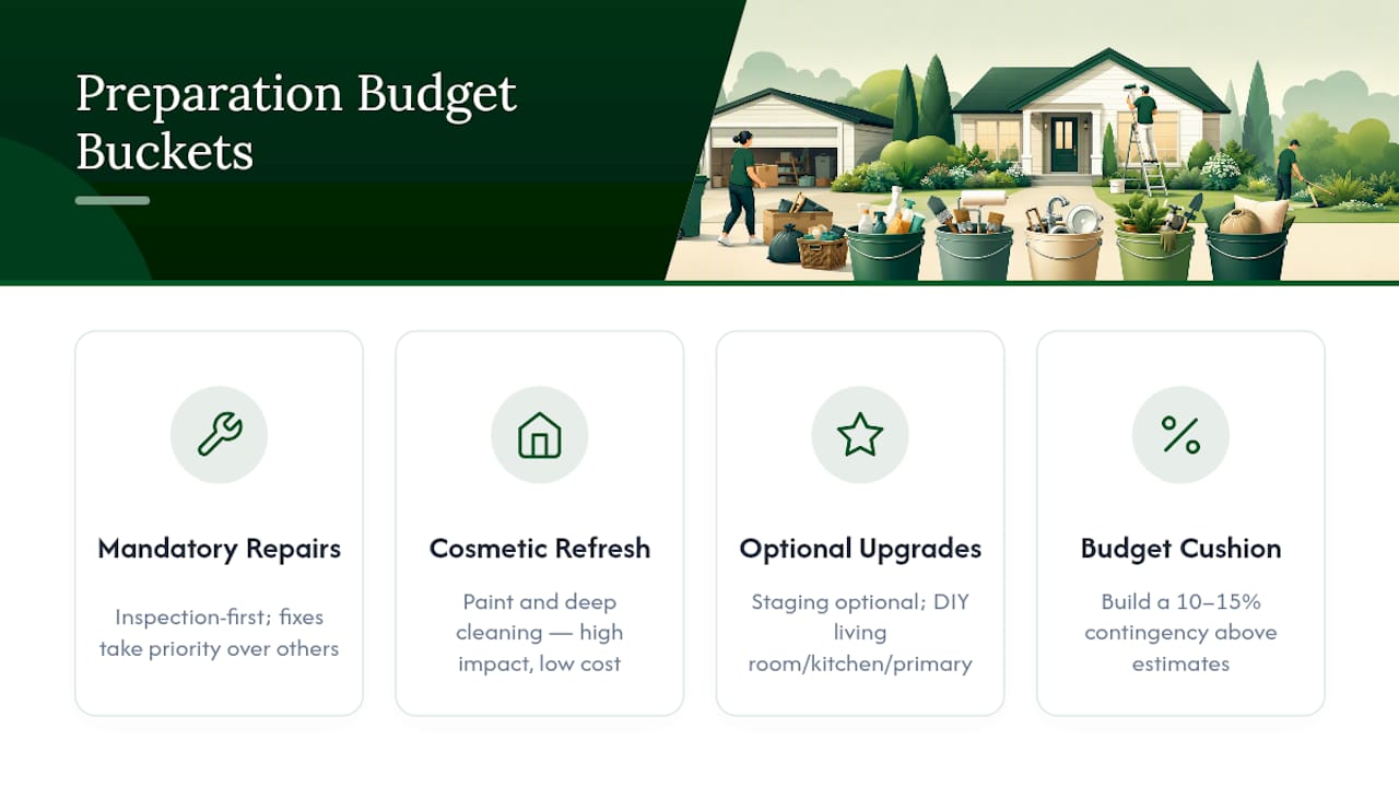 Three home preparation budget categories