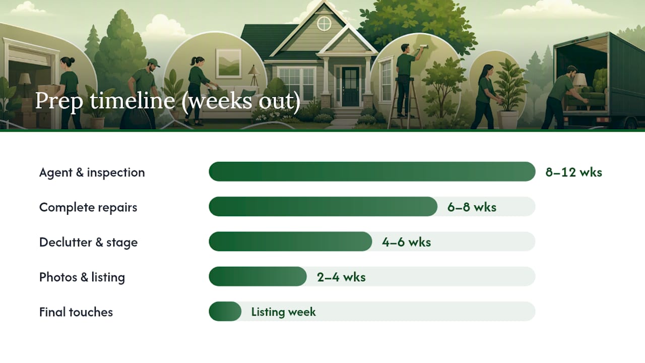 Preparing a House for Sale Checklist: The Master Timeline — overview diagram