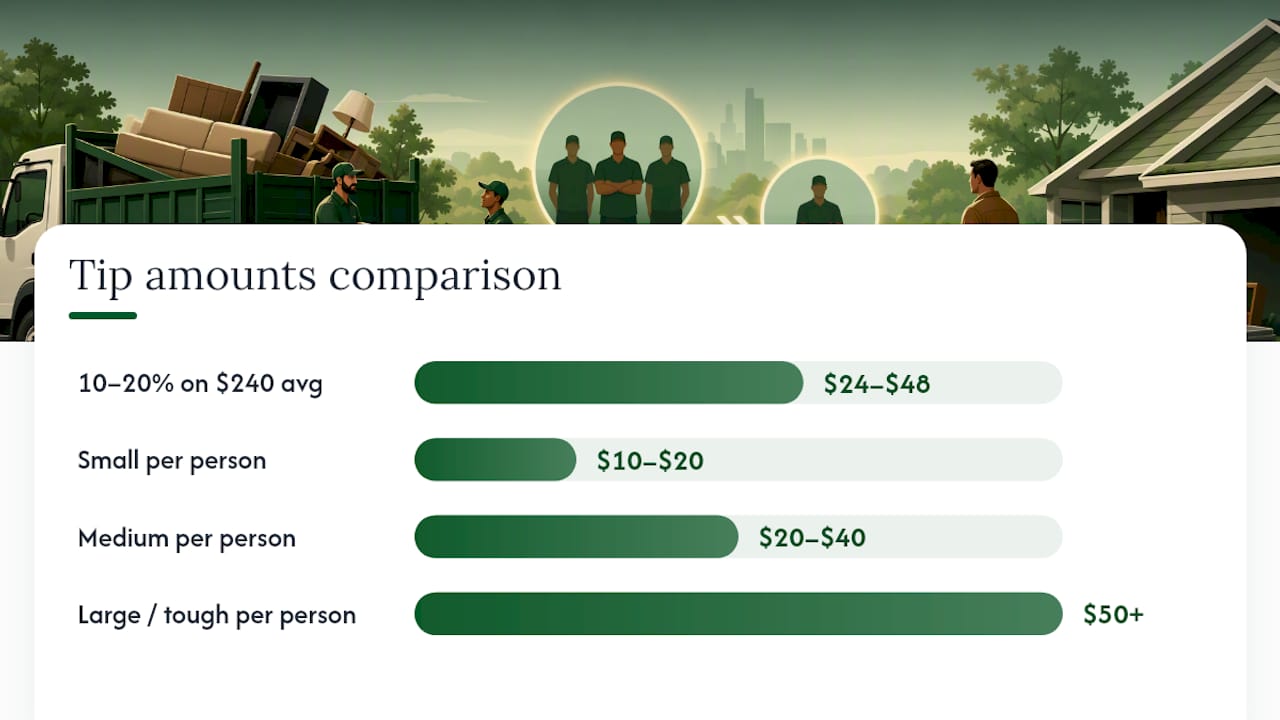 Comparison of junk removal tipping ranges