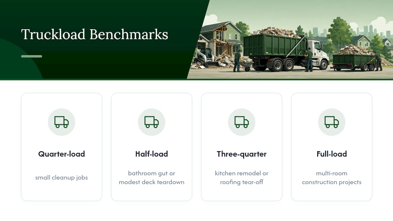 Truckload fractions matched to cleanup projects