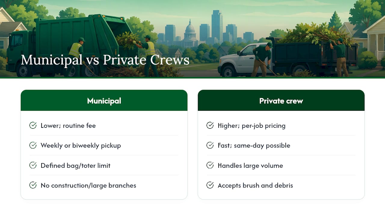 Municipal and private yard waste options compared
