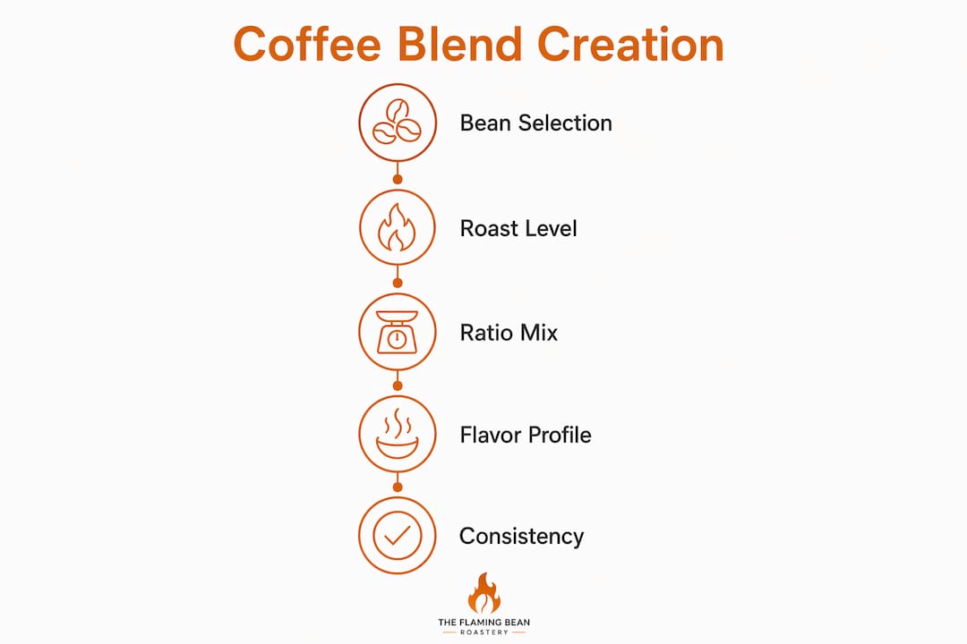 Infographic showing coffee blend creation steps