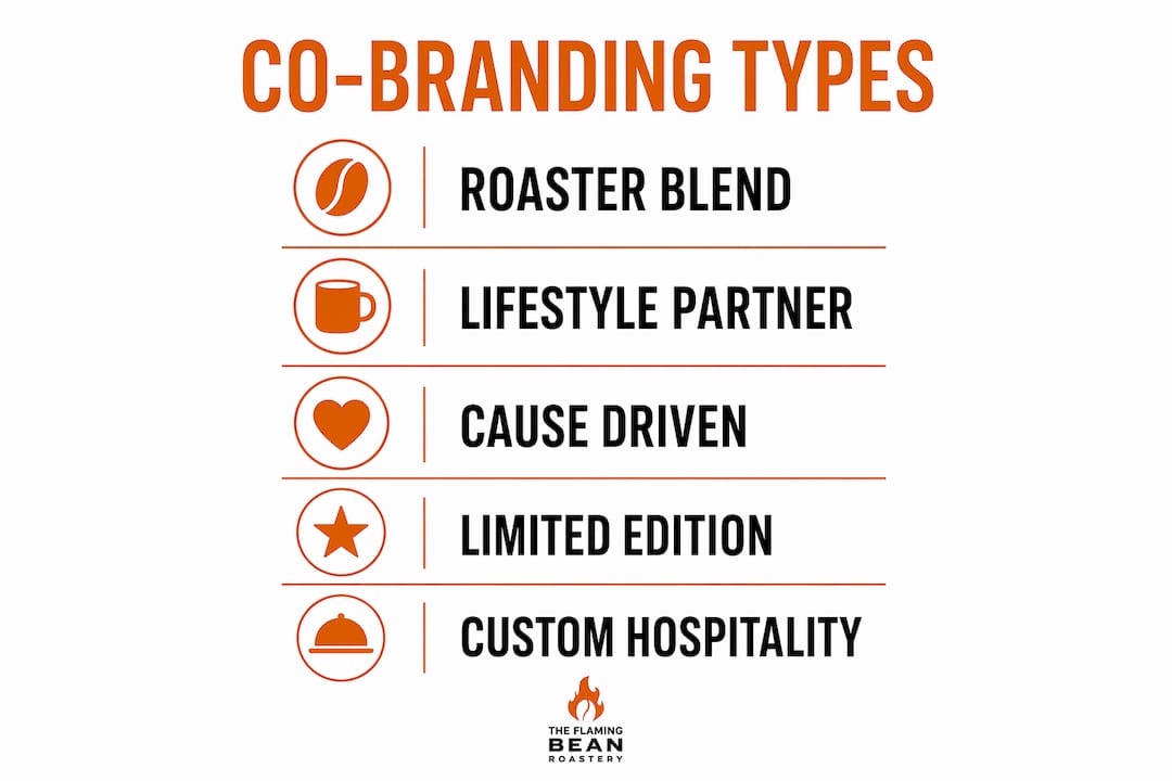 Infographic showing types of co-branding opportunities in coffee