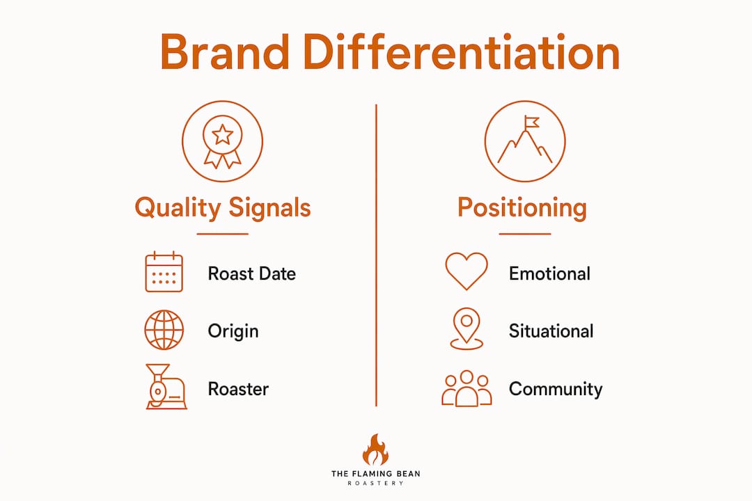 Infographic comparing coffee brand quality and positioning