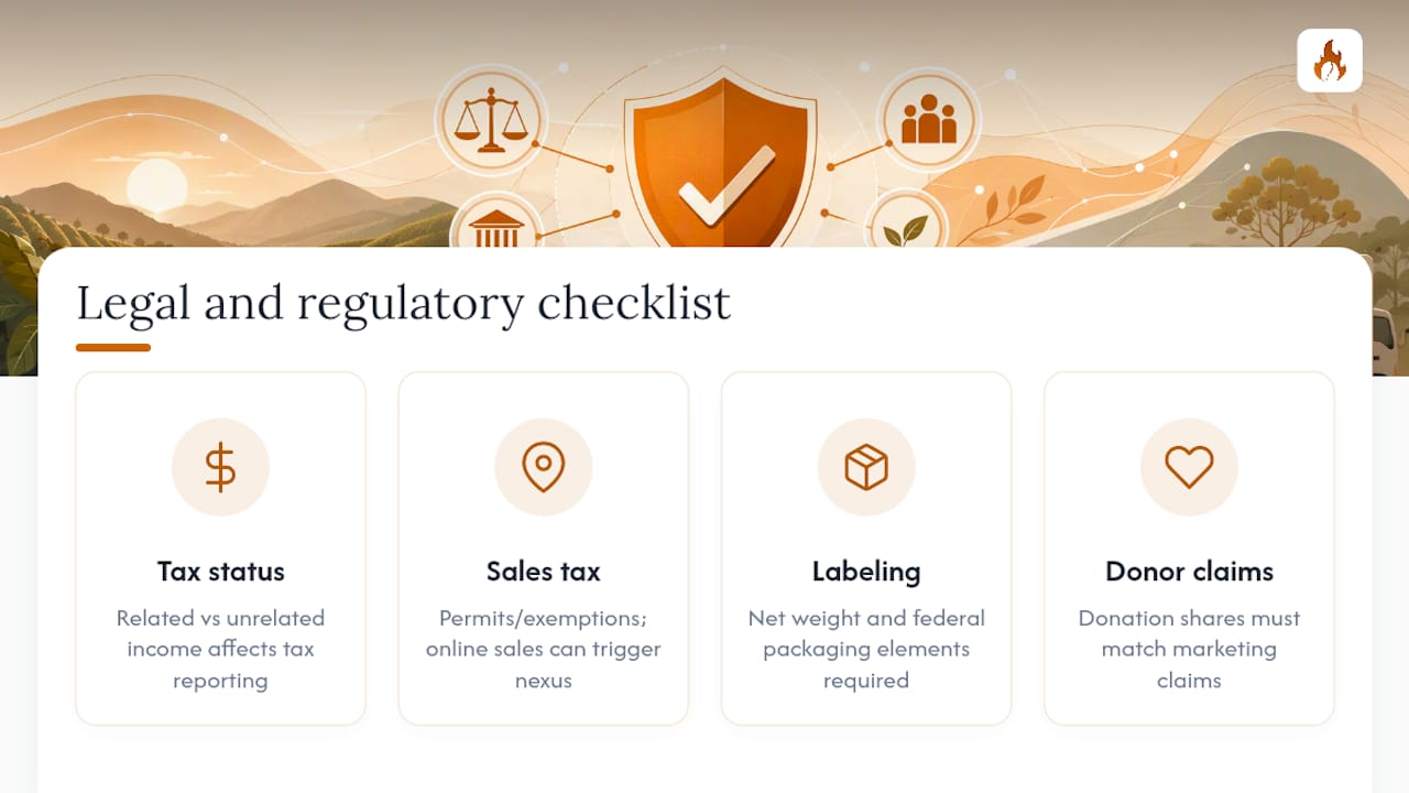 Legal and Regulatory Considerations for Coffee Fundraisers — overview diagram