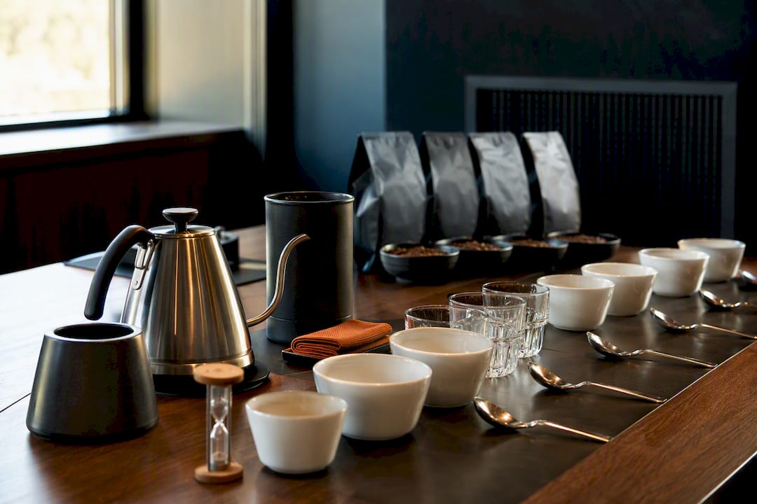Onsite coffee tasting station setup
