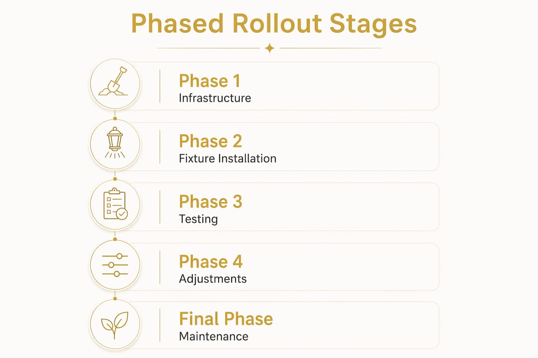 Infographic showing phased rollout stages