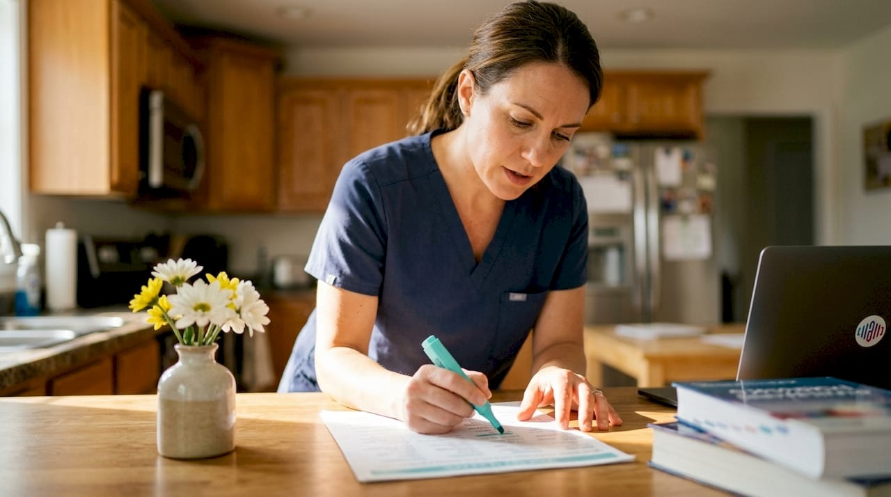 Clinician practicing medical term pronunciation
