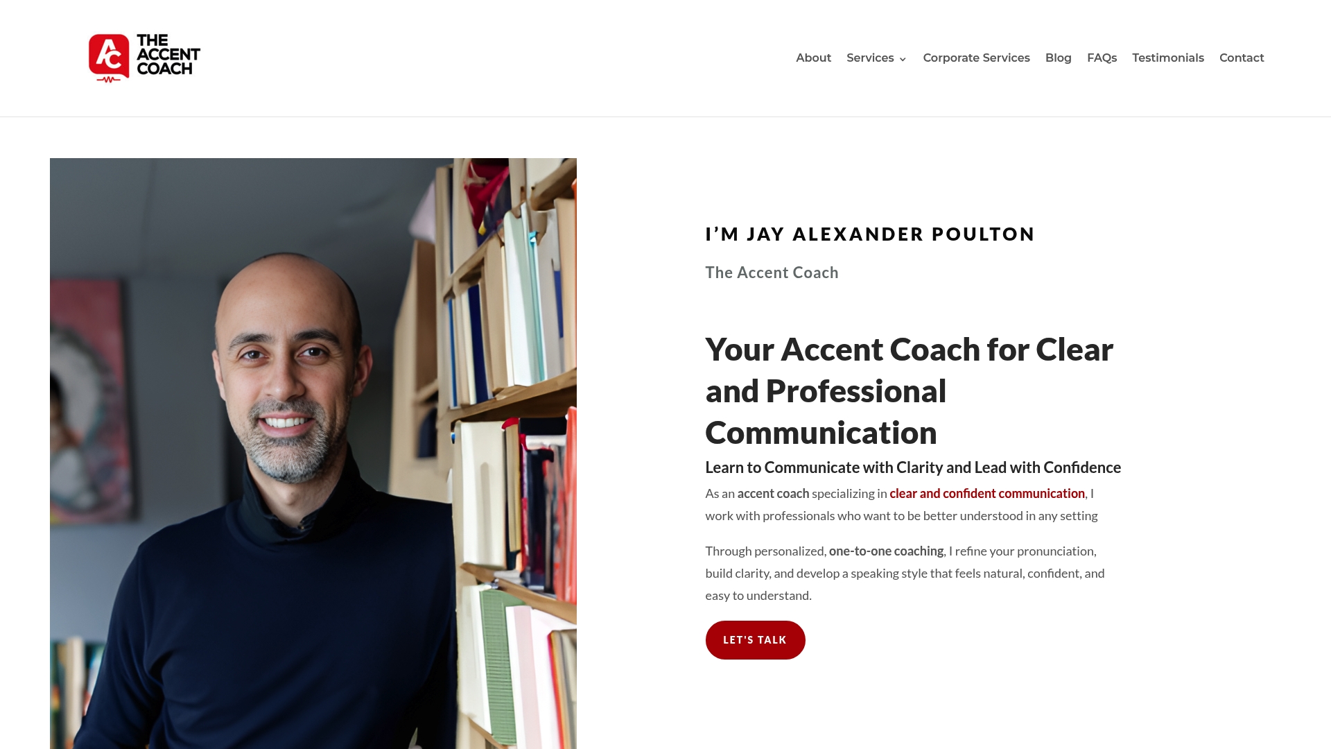 The Accent Coach American accent coaching website preview